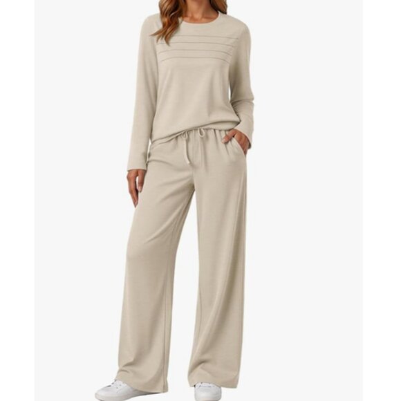 Fantaslook Pants - Women's 2PC Wide Leg Track Pants Lounge Set - NWT